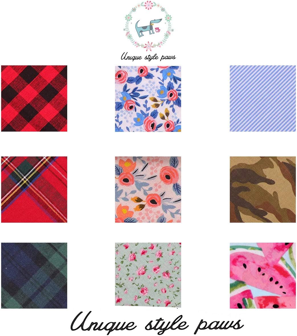 Dog Bandanas 1PC Washable Cotton Triangle Dog Scarfs for Small Medium - Large / Green Flower - image 2