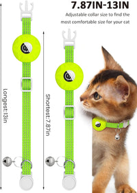 AirTag Cat Collar, Reflective Kitten Collar Breakaway – Essentials for Cats - Luminous yellow - image 2