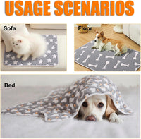 MIWOPET 3 Pack Fleece Pet Blankets Warm Bed Throw for Dogs & Cats - Star/Love/Bone / large (40"*30") - image 3