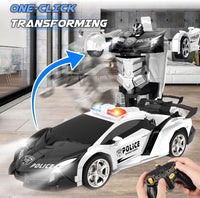 Transform Remote Control Car Toys for Boys 4-6 - Police Car Black - image 3