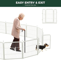 FXW Rollick Unleashed Dog Playpen for Indoor, Yard, RV Camping, 32 inch 48 Panels for Small and Medium Dogs, White│Patented