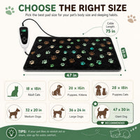 47×30 in Waterproof PVC Large Heating Pad for Dogs，Smart Thermostat Heated Dog House，Reinforced Interface + Wire Rope Whelping Box for Dogs, Plush Fabric Cover-Apricot