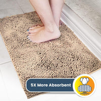 Muddy Mat | Absorbent Microfiber Chenille Door Mat Grey 24" x 35" with Heavy Duty Non-Slip Rug - 18" x 28" / Beige - image 2
