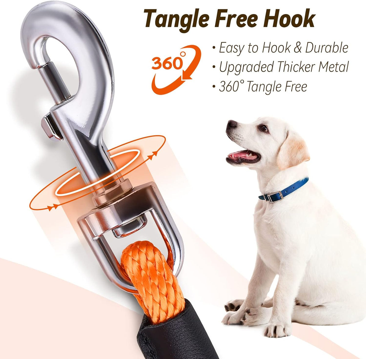 Check Cord Dog Leash Long Lead Obedience Recall Training Tracking - Orange / 3/8 inch * 50foot - image 2