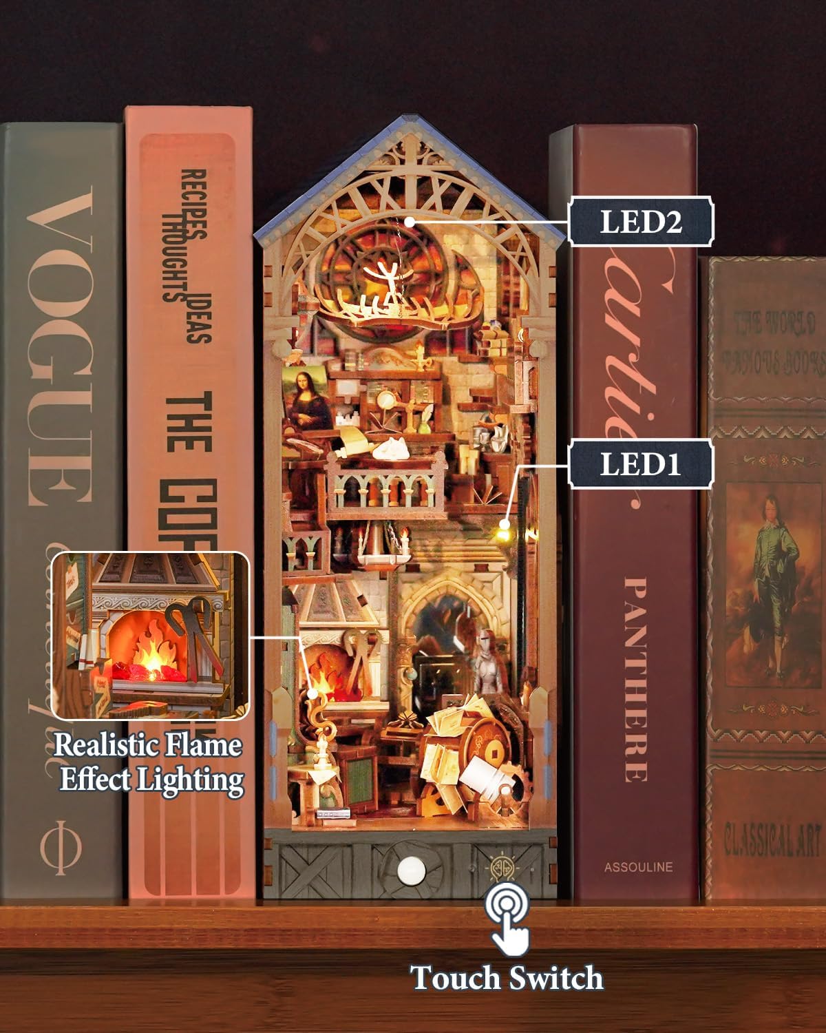 Tonecheer DIY Book Nook Kit 3D Wooden Puzzle Fairy Tale Miniature - Leonardo Da Vinci - image 2
