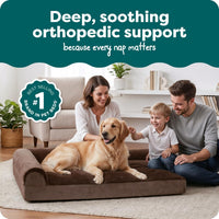 Furhaven Orthopedic Dog Bed for Large Dogs w/ Removable Bolsters - Jumbo / Sable Brown - image 2