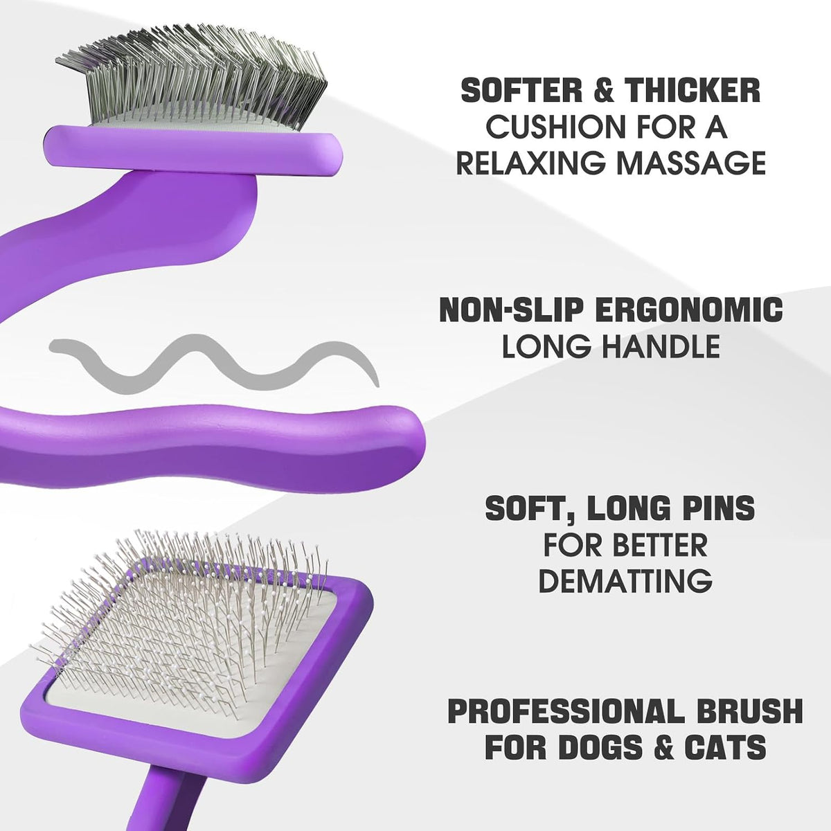 Dog Slicker Brush for Dogs Grooming Kit 5PCS Long Haired Doodles – Essentials for Dogs - Purple - image 2