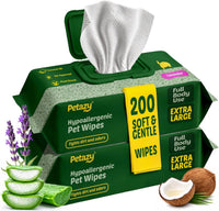 Pet Wipes for Dogs & Cats, Paws, Ears & Butt Cleaning - Lavender / 200