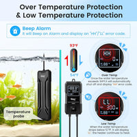 hygger Aquarium Heater 300W/500W/800W/1000W - Black-300W for 40-80 Gallon - image 3