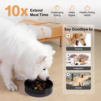 Sted Ceramic Slow Feeder Dog Bowls for Medium Large Breed – Essentials for Dogs - Large-9.5 inches / Black - image 3
