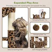 Globlazer Giant Cat Tree for Indoor Large Cats, F83 - 83inch / Leopard Print - image 4