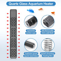 HiTauing Aquarium Heater, Upgraded 300W/500W Fish Tank Heater with Intelligent Leaving Water - 500W for 75-135 Gallon - image 4