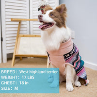 Dog Sweater - Winter Coat Apparel Clothes with Colorful Stripes for Cold Weather – Essentials for Dogs - Large / Pink - image 3