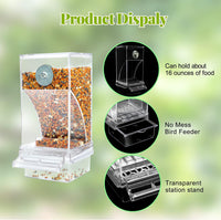 No-Mess Automatic Bird Feeder, Parakeet Cage Accessories – Essentials for Birds - Transparent-2 PCAK - image 3
