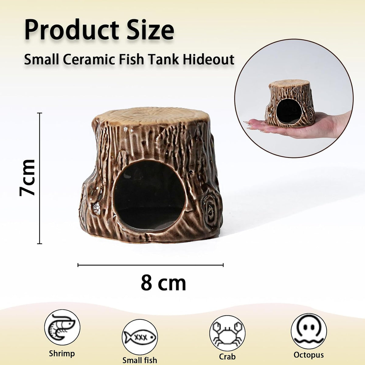 Pink Aquarium Decor Ceramic Cute Strawberry Betta Fish Tank Cave – Essentials for Fish - Tree-brown / Tree - image 3