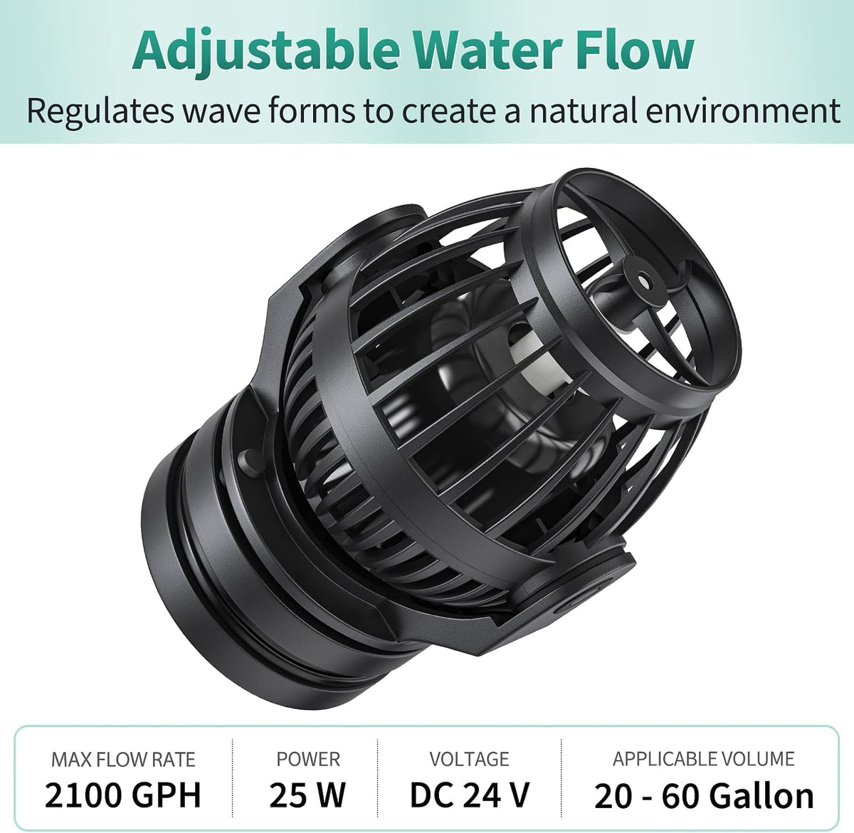 Uniclife Aquarium Wave Maker for 120-300 Gallon Fish Tanks 3400 GPH - 60-120 Gallon - image 2
