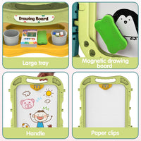 Amagoing Easel for Kids, Adjustable Standing Art Easel for Toddler, Double Side White Chalk Board - Grass Green - image 3