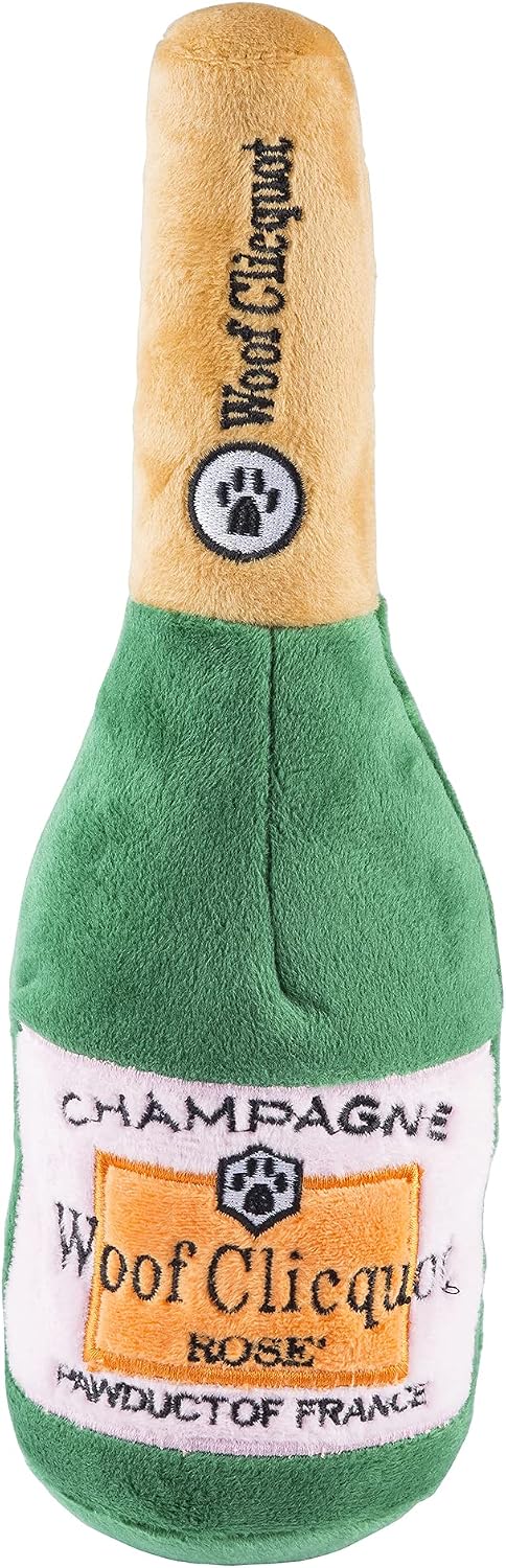 Haute Diggity Dog Woofford Reserve Bottle Plush Dog Toy - Clicquot Rose (Deep Green) / X Large