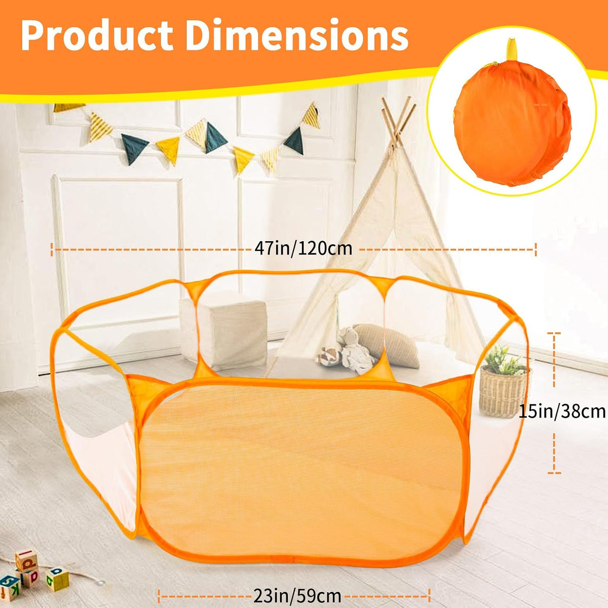 STARBOLO Gray Kids Ball Pit - Orange - image 4
