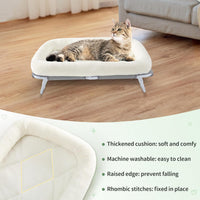 Sunhoo Elevated Cat Bed Foldable Raised Pet Hammock Self-Supporting - White - image 3