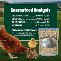 Eaton Pet and Pasture Premium Grubs, USA Grown Dried Black Soldier Fly Larvae, High Calcium Treat for Chickens, Ducks, Wild Birds (5 LB)