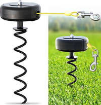 Dog Tie Out Cable and Stake 360° No Tangle Heavy Spiral Yard Stake
