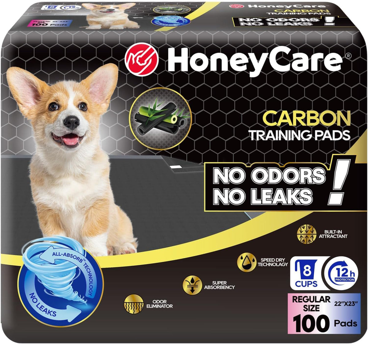 HONEY CARE All-Absorb Puppy Training Pads - Large 22"x23" / 100