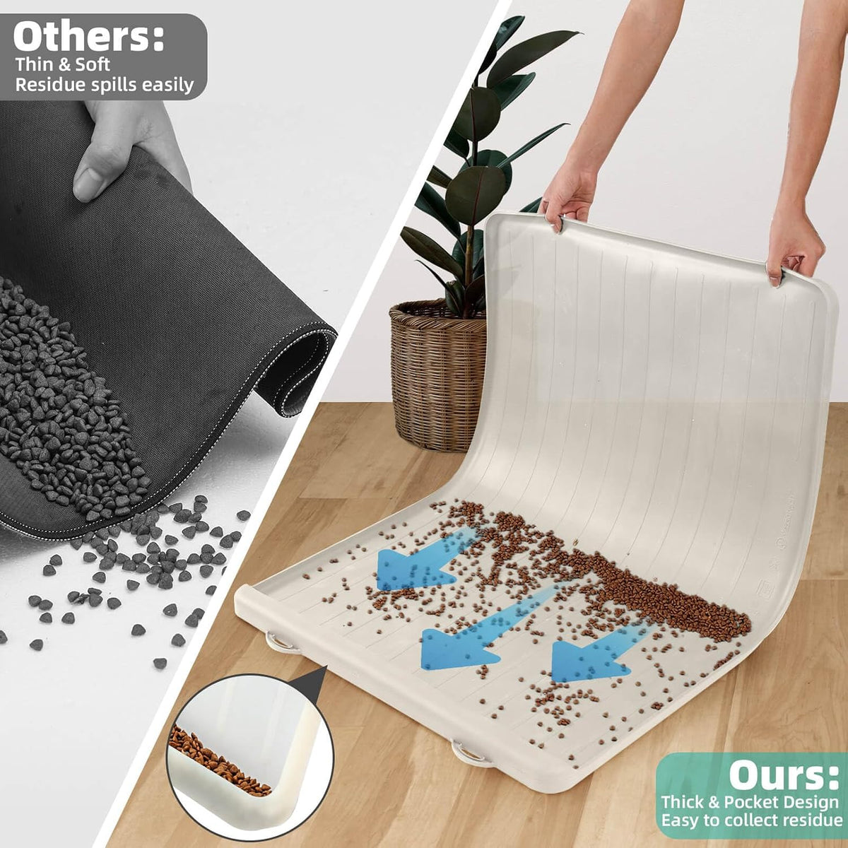 Dog Mat for Food and Water - Cream / 39.4"L x 27"W - image 4