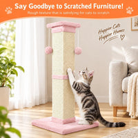 SOCATER Cat Scratching Post 33 Inch, Beige – Essentials for Cats - Pink - image 3