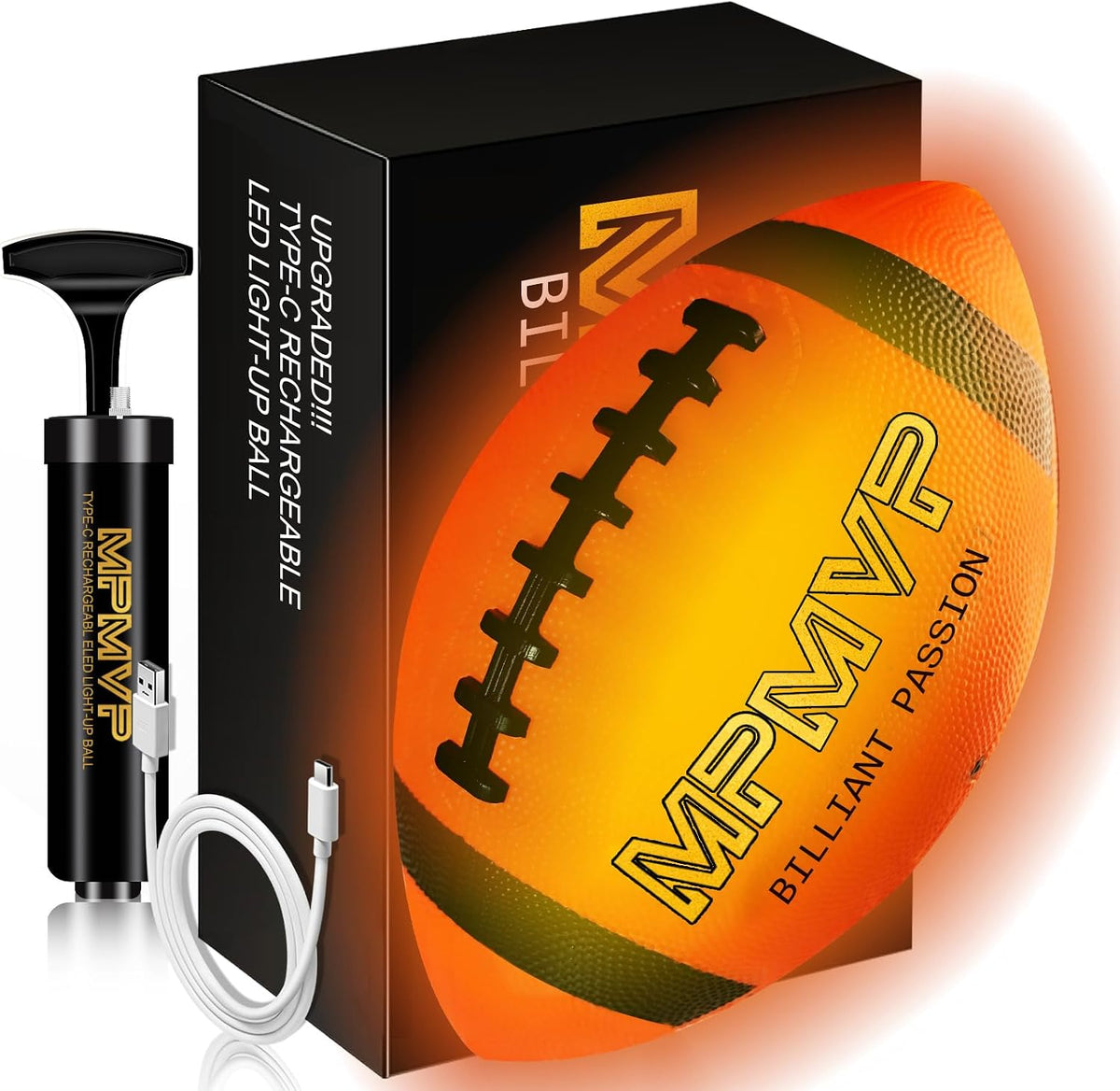 Glow in The Dark Football, Light Up LED Football Size 6 - Size 9