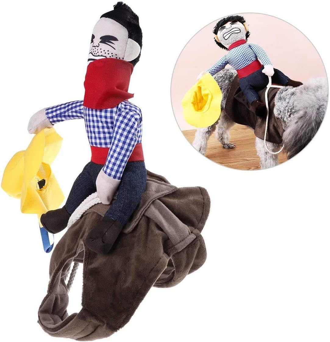 Pet Costume Dog Costume Clothes Pet Outfit Suit Cowboy Rider Style - S - image 2