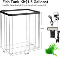 1.5 Gallon Aquarium Starter Kits - Tall fish tank - image 3