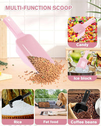 2 Cup Dog Food Scoop, Plastic Pet Food Scoop with Measuring Lines for Accurate Pet Food - Black and Pink - image 3