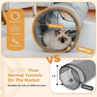 PAWZ Road Cat Tunnel 51 Inches Long Cat Toys Collapsible Tunnel - Suede / Large-51" - image 4