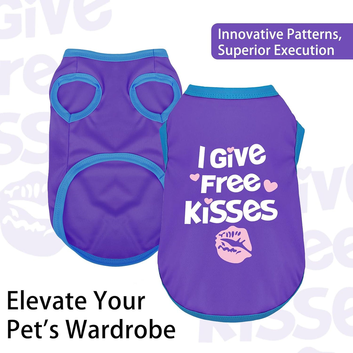 Color-blocked sleeveless dog tank top with heat transfer prints - view 3