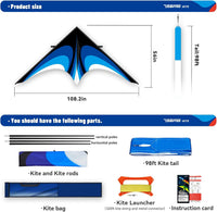 SGftre Delta Kite for Kids & Adults，Extremely Easy to Fly - Blue-2 - image 3
