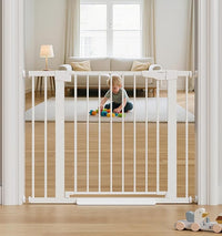 Cumbor 29.7-40.6" Baby Gate for Stairs, Mom's Choice Awards Winner-Dog Gate for Doorways, Pressure Mounted Self Closing Pet Gates for Dogs Indoor, Durable Safety Child Gate with Easy Walk Thru Door