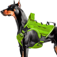 Heavy-Duty Tactical Dog Harness for Large Dogs, No Pull Adjustable Reflective Pet Vest with Molle System, K9 Military-Grade Control for Service Training, Outdoor & 10+ Breeds, Wild Lime, Medium