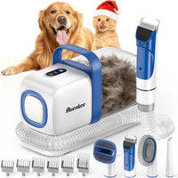 Buenkee Dog Grooming Vacuum Kit, 15000Pa Clipper, Shedding Brush - White