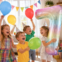 40'' Purple K-pop Number 5 Balloon for Girl 5th Birthday Party - Stars Rainbow / Number 7 - XXL - image 4