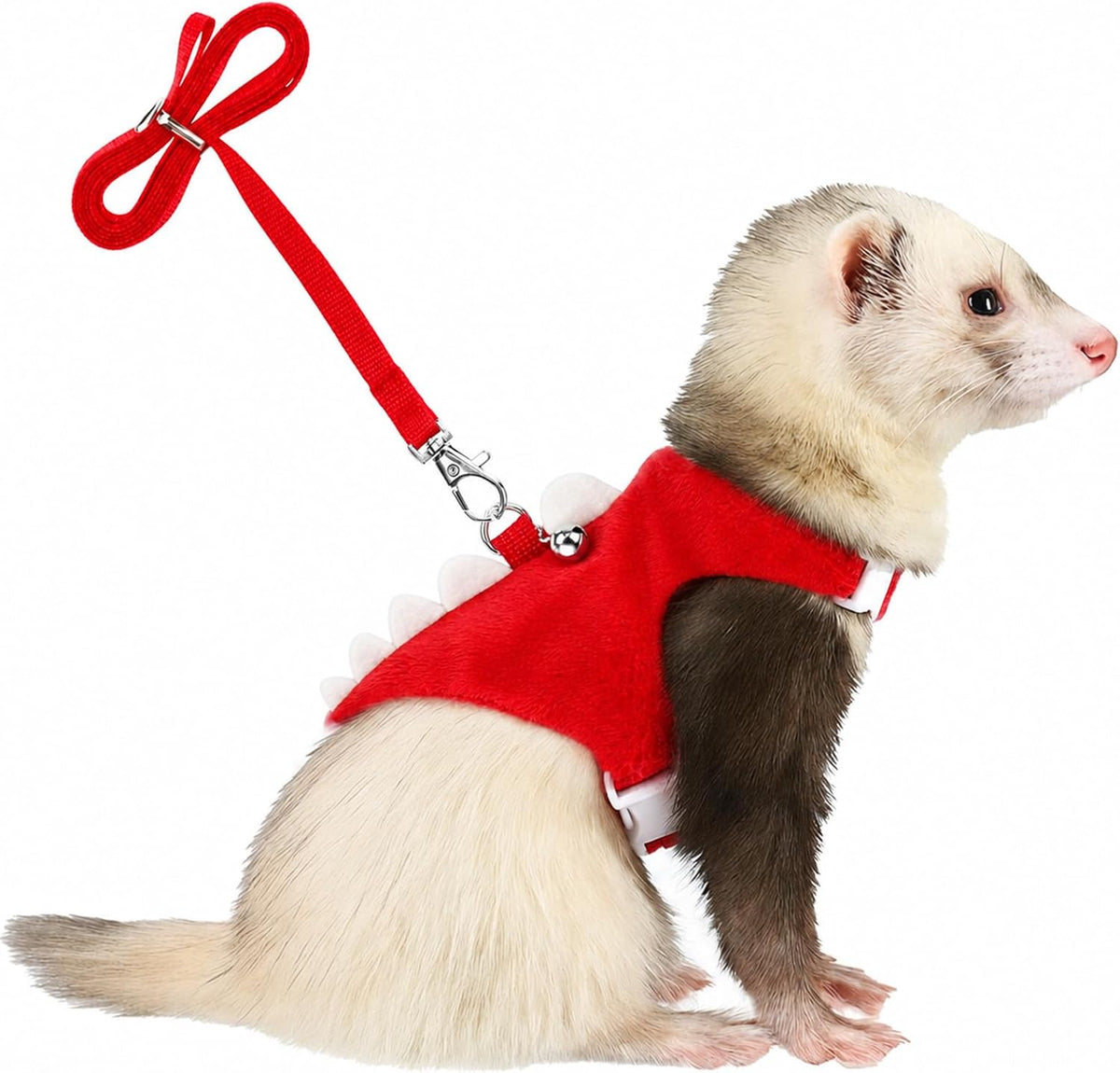 Ferret Harness and Leash Set Small Animals Vest Harness with Safe - Red