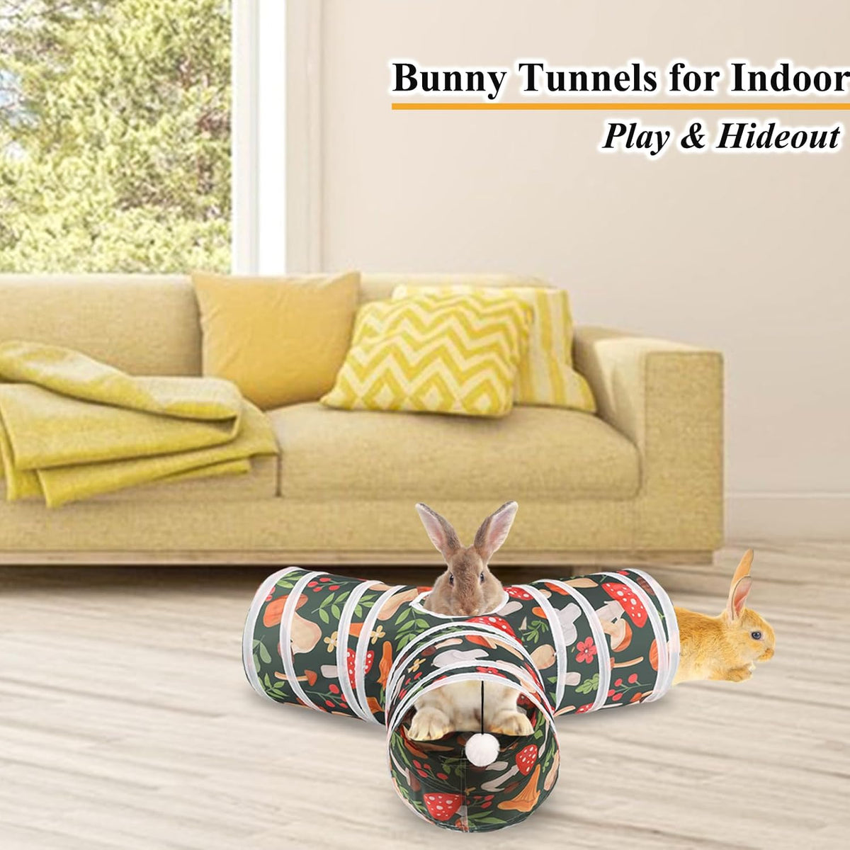 HERCOCCI Rabbit Toys, Bunny Tunnels & Tubes - Red - image 3