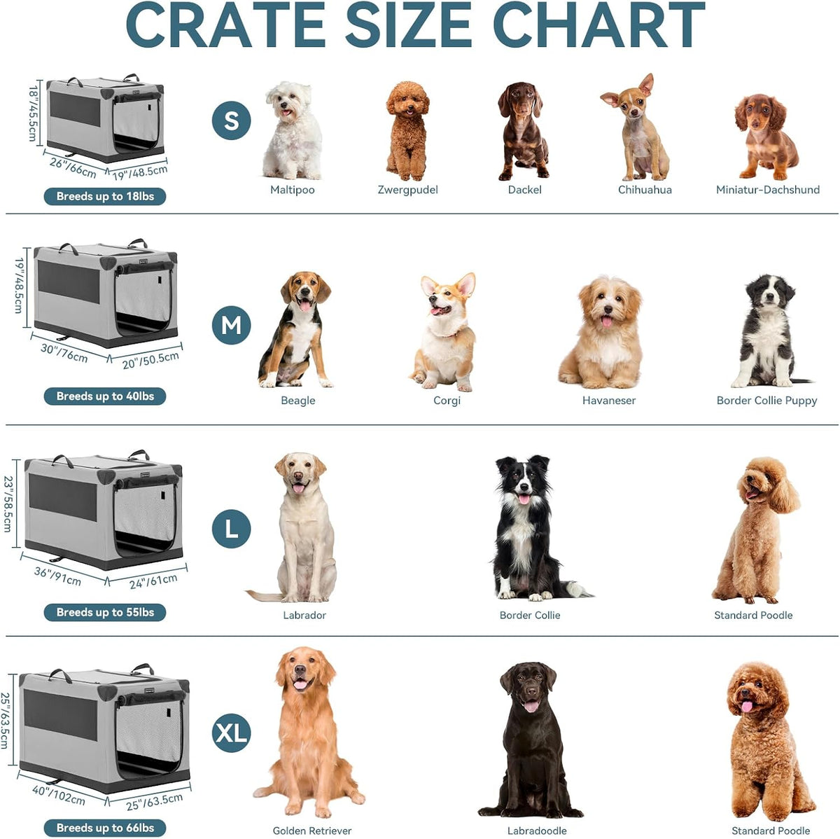 PETSFIT 36" Soft Portable Dog Crate - 30.0"L x 20.0"W x 19.0"H / Gray - image 2