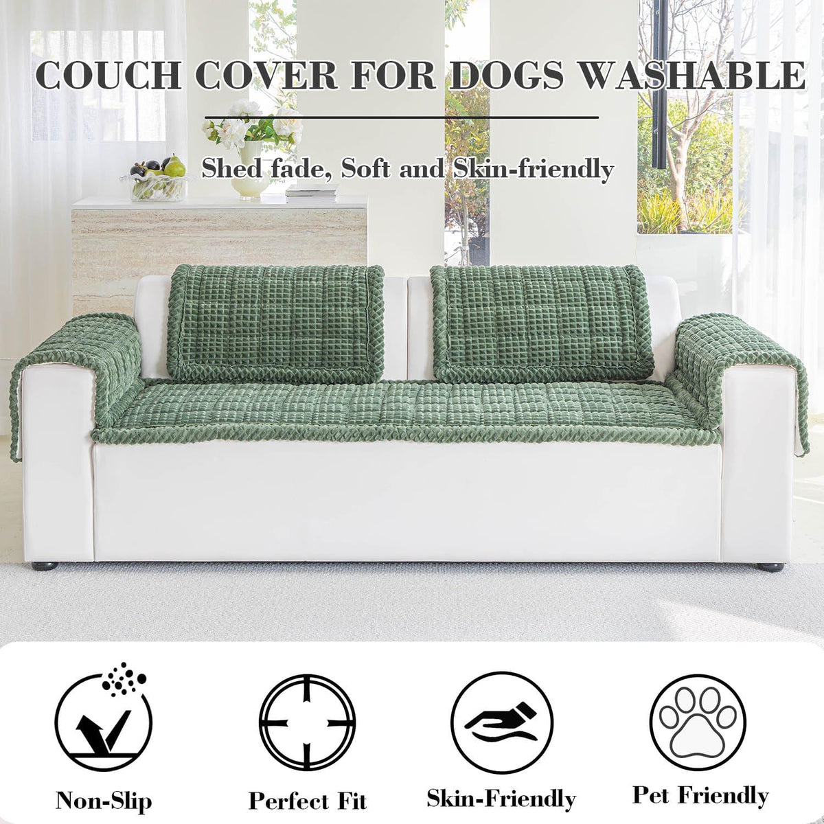 Couch Cover for Dogs Washable - Green / 23.6" x 47.2" - image 2