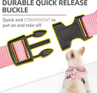 Pupteck Soft Mesh Dog Harness Sized and Leash Set Pet Puppy Cat - Light pink / XS (NECK: 10", CHEST: 10"-14") / Classic over-the-head harness - image 4