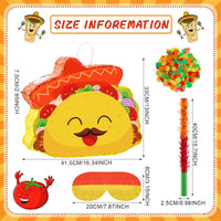 Lewtemi 17.3 inch red chili pepper pinata set with blindfold, pinata stick and confetti - view 20