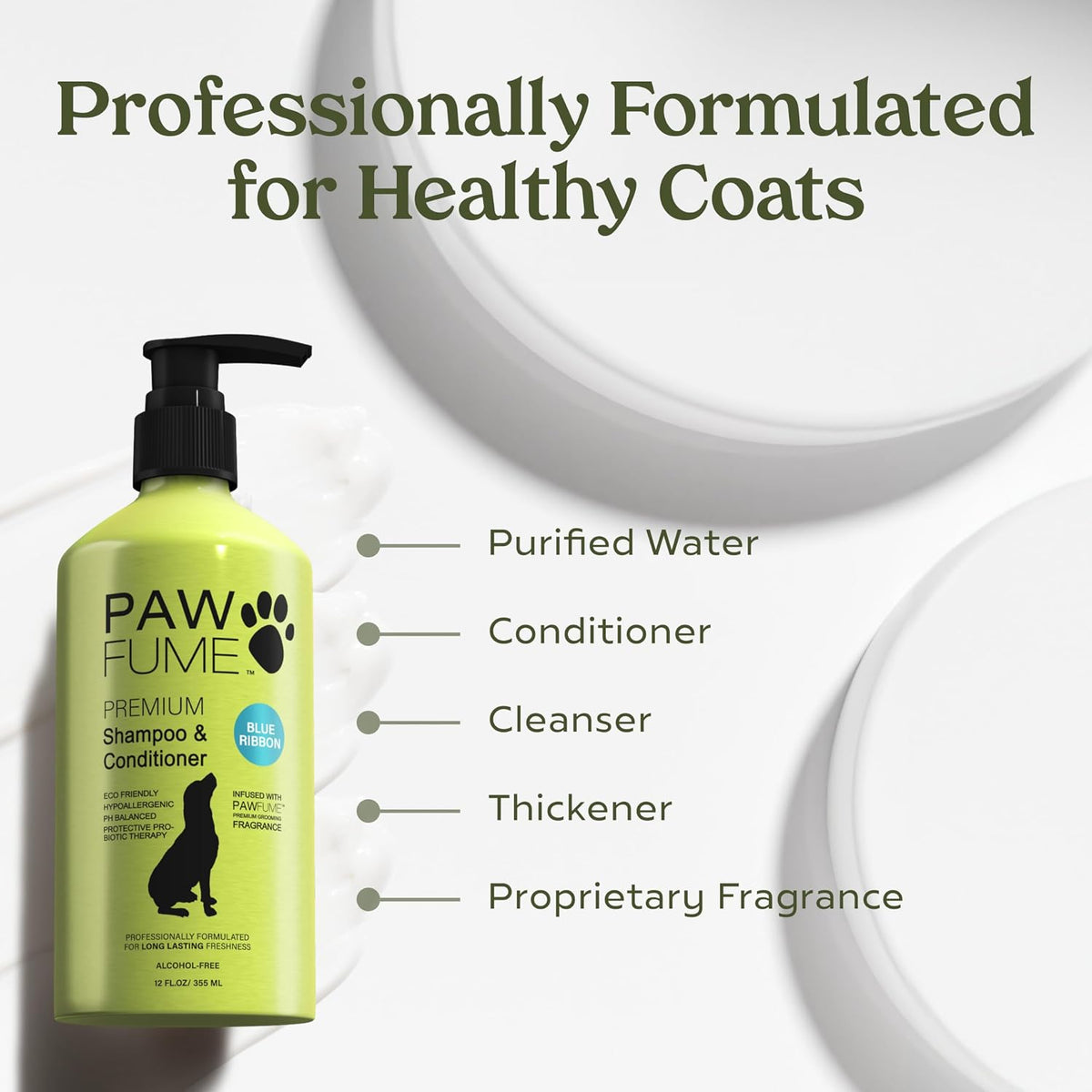 PAWFUME Deshedding Dog Shampoo and Conditioner, Show Dog - Shampoo & Conditioner Blue Ribbon / Pack of 4 - image 3