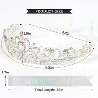CIEHER Princess Crown and Birthday Sash Set - Silver - image 3