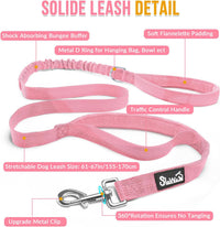 SlowTon No Pull Dog Harness and Leash Set, Heavy Duty - Pink / Medium - image 4