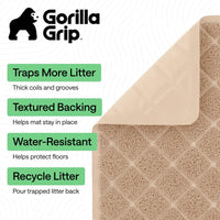 GORILLA GRIP Cat Litter Mat, Coiled Mesh Trapping Mats - Extra Large (40" x 28") / Beige - image 2